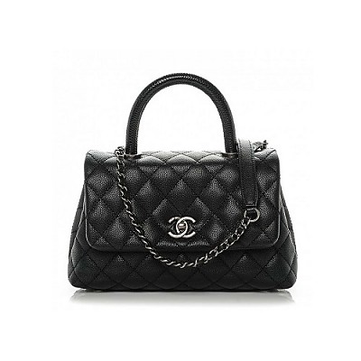 [스페셜오더]CHANEL-A92990 샤넬 실버 메탈 캐비어 코코핸들 스몰 플랩 백