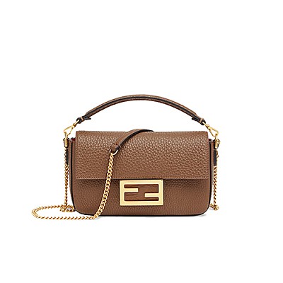 [스페셜오더]FENDI-8BS017 펜디 브라운 자카드 FF 패브릭 미니 바게트 백