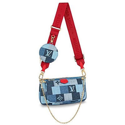 LOUIS VUITTON-M13994 루이비통 블루 모노그램 체리 데님 LV x TM 포쉐트 악세수아