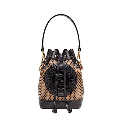 [스페셜오더]FENDI-8BS010 펜디 블루 글레이즈드 캔버스 스몰 몬트레조 버킷 백