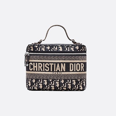 [스페셜오더]DIOR-S5417 디올 블루 오블리크 자수 Diortravel 배니티 케이스