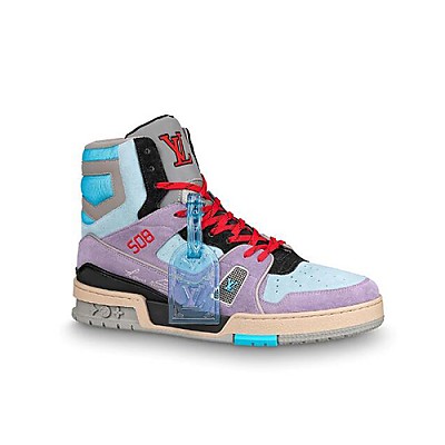 LOUIS VUITTON-1AHCY9 루이비통 블루 다미에 데님 LV 트레이너 스니커즈 남성용