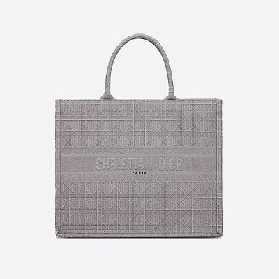 DIOR-디올 에크루/그레이 Oblique 자수 Dior Book Tote 라지 토트백 42cm - M1286ZRIW_M20I