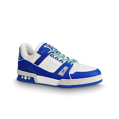 LOUIS VUITTON-1ADHUS 루이비통 블루 LV 트레이너 스니커즈 남여공용