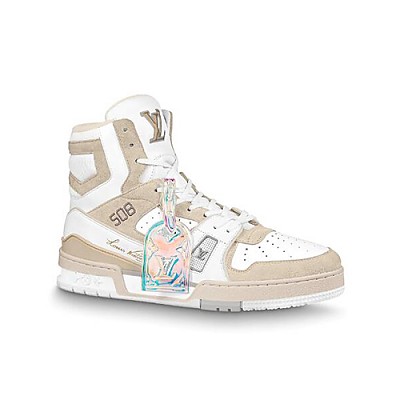 LOUIS VUITTON-1AHCY9 루이비통 블루 다미에 데님 LV 트레이너 스니커즈 남성용