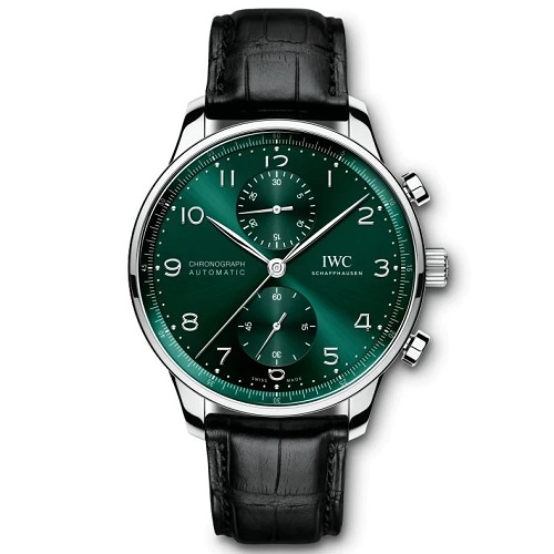[ZF][스페셜오더]IWC-IW371615 아이더블유씨 포르투기저 크로노그래프 스틸 그린 다이얼 예물시계 41mm