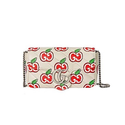 GUCCI-443123 9086 구찌 차이니스 발렌타이 데이 GG 마몽 GG 애플 프린트 지퍼 어라운드 월릿
