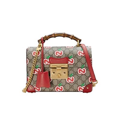 GUCCI-443123 9086 구찌 차이니스 발렌타이 데이 GG 마몽 GG 애플 프린트 지퍼 어라운드 월릿