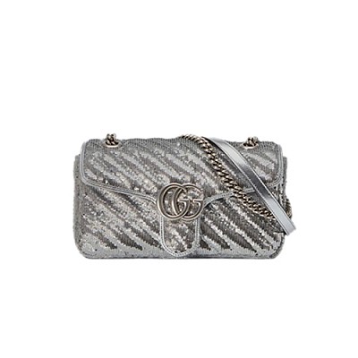 [스페셜오더]GUCCI-443497 1000 구찌 블랙 GG 마몽 스몰 시퀸 숄더백