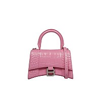 [스페셜오더]BALENCIAGA-592833 발렌시아가 블랙 크로커다일 아워글래스 탑 핸들 백 XS