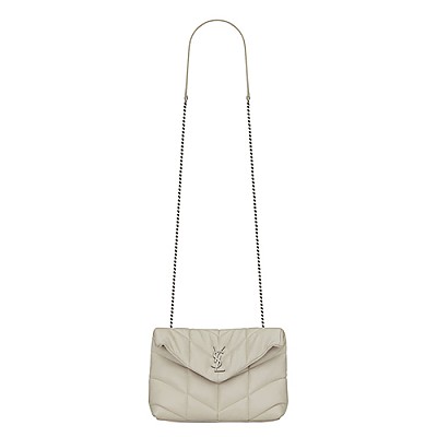 [스페셜오더]SAINT LAURENT-620333 생 로랑 화이트 퀼트 램스킨 실버 메탈 퍼퍼 미니백