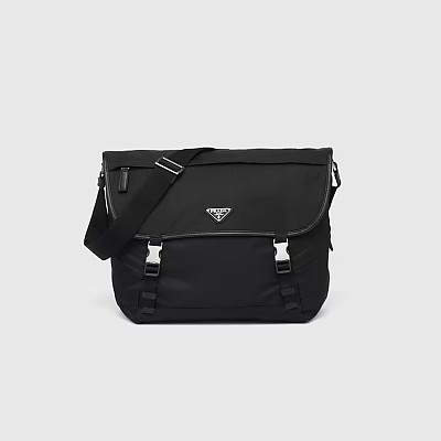 PRADA-2VD052 프라다 블루 스몰 리나일론 가죽 숄더백