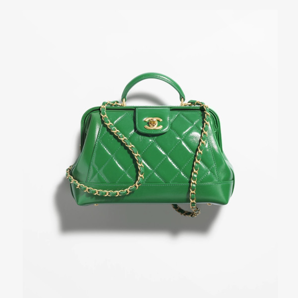CHANEL-AS4959 샤넬 공방 그린 스몰 탑 핸들 닥터 백 23.5cm