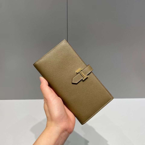 HERMES-에르메스 에토프/골드 앱송 베안 장지갑 17.5cm