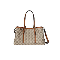 GUCCI-815214 9641 구찌 베이지/화이트 GG 엠블럼 스몰 토트백
