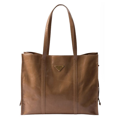 PRADA-1BG460 프라다페이크 블랙 광택가죽 라지 토트백 39cm