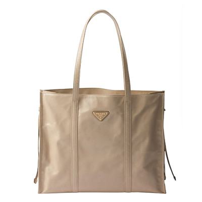 PRADA-1BG460 프라다페이크 블랙 광택가죽 라지 토트백 39cm