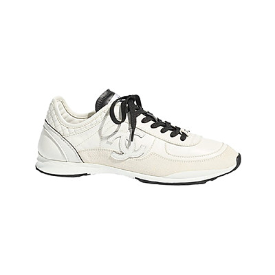 CHANEL-G46372 샤넬 화이트 카프스킨 스니커즈 여성용