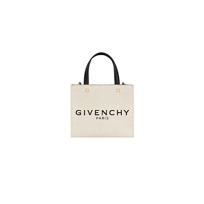 GIVENCHY-BB50N0B 지방시 화이트 G 토트 캔버스 미니 토트백