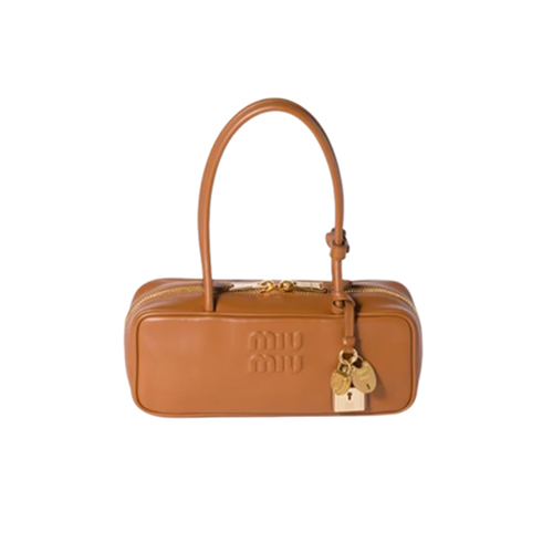 MIUMIU-5BB173 미우미우 코냑 송아지 가죽 보 백