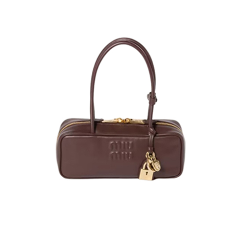 MIUMIU-5BB173 미우미우 브라운 송아지 가죽 보 백