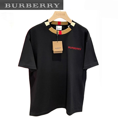 BURBERRY-03201 버버리 블랙 체크 디테일 티셔츠 남여공용