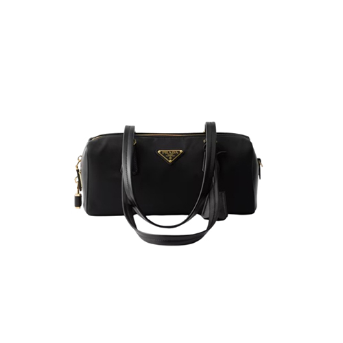 PRADA-1BB127 프라다 블랙 미디엄 리나일론 탑 핸들 백