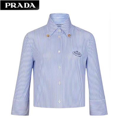 PRADA-03247 프라다 라이트 블루 스트라이프 셔츠 여성용