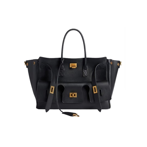 BALENCIAGA-812545 발렌시아가 블랙 금장 벨 에어 스몰 캐리 올 백