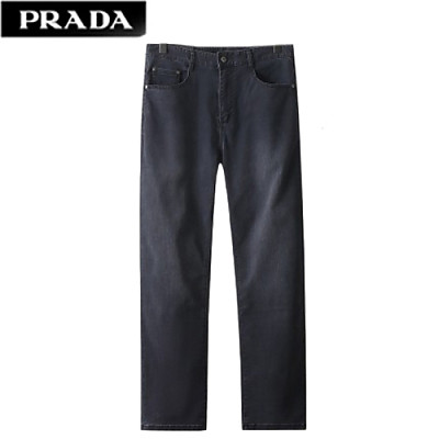 PRADA-03212 프라다 블랙 트라이앵글 로고 청바지 남성용