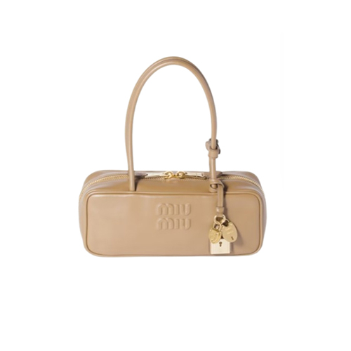 MIUMIU-5BB173 미우미우 샌드 베이지 송아지 가죽 보 백