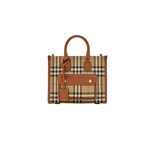 BURBERRY-80975661 버버리 베이지/브라운 미니 프레야 토트