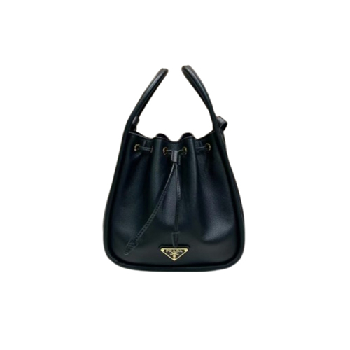 PRADA-1BE087 프라다 블랙 송아지 가죽 토트백