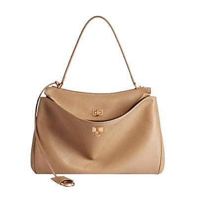 BALENCIAGA-789772 발렌시아가 베이지 금장 로데오 미디엄 핸드백