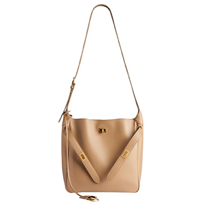 BALENCIAGA-811018 발렌시아가 베이지/금장 벨 에어 스몰 호보백