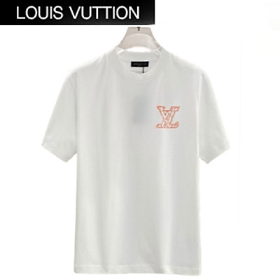 LOUIS VUITTON-03273 루이비통 화이트 LV 시그니처 아플리케 장식 티셔츠 남여공용