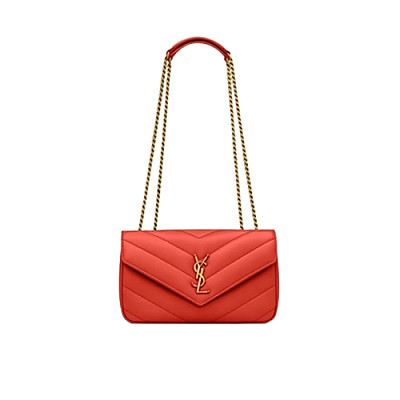 SAINT LAURENT-801437 생 로랑 오렌지 마틀라세 램스킨 loulou 스몰백