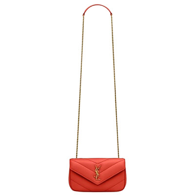 SAINT LAURENT-821749 생 로랑 오렌지 램스킨 loulou 토이