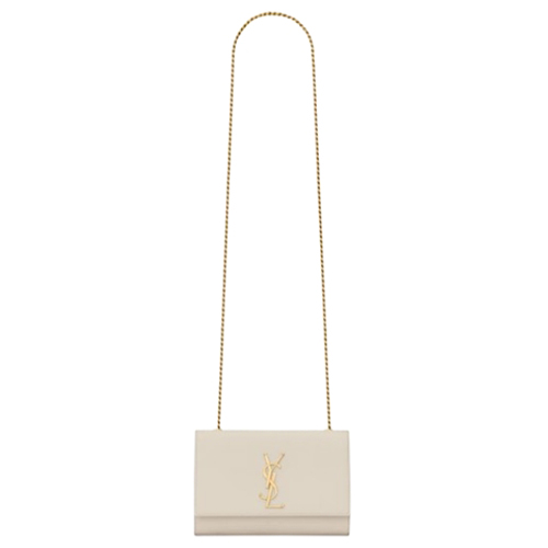 SAINT LAURENT-469390 생 로랑 화이트 그랑 드 뿌드르 가죽 kate 스몰 백