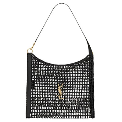 SAINT LAURENT-781289 생 로랑 블랙 라피아 마크라메 oxalis 숄더백
