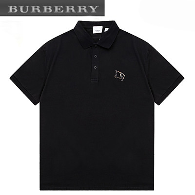 BURBERRY-04012 버버리 블랙 코튼 폴로 티셔츠 남성용