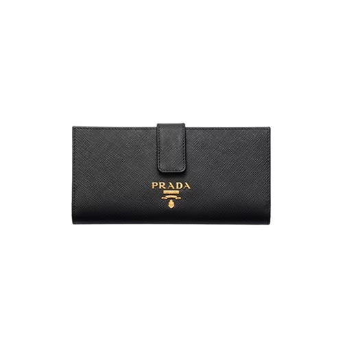 PRADA-1MV025 프라다 블랙 사피아노 가죽 장지갑