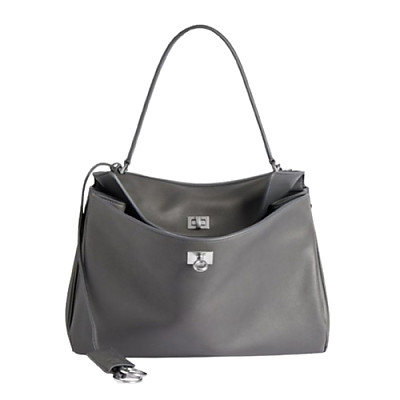 BALENCIAGA-789772 발렌시아가 그레이 은장 로데오 미디엄 핸드백