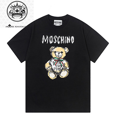 MOSCHINO-040116 모스치노 블랙 프린트 장식 티셔츠 남여공용