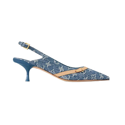 LOUIS VUITTON-1AGZH6 루이비통 블루 모노그램 데님 6AM 슬링백 펌프스