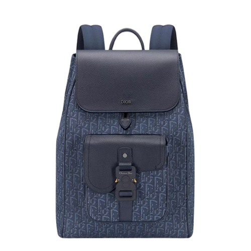 DIOR-1ADBA2 디올 네이비 Saddle 플랩 백팩