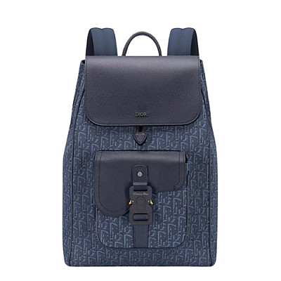 DIOR-1ADBA2 디올 네이비 Saddle 플랩 백팩