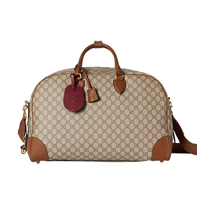 GUCCI-821148 9796 구찌 베이지/브라운 GG 엠블럼 미디엄 더플백