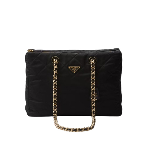 PRADA-1BG467 프라다 블랙 리에디션 1995 체인 라지 리나일론 백