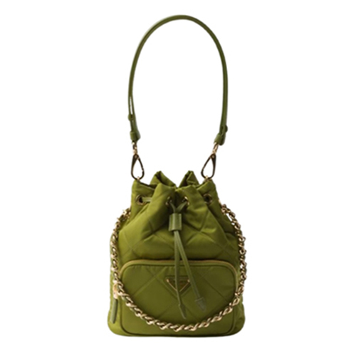 PRADA-1BH038 프라다 그린 리에디션 1995 체인 리나일론 숄더백